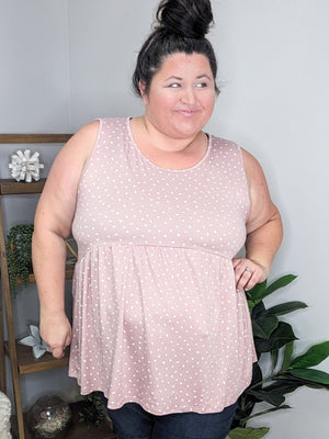 Brittany Dot Print Babydoll Tank