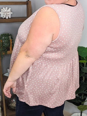 Brittany Dot Print Babydoll Tank