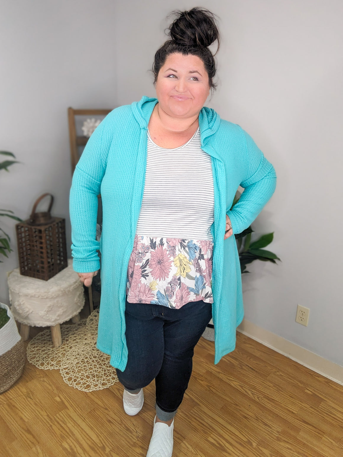 Blossom Blocked Stripe + Floral Flowy Tank (3 colors)