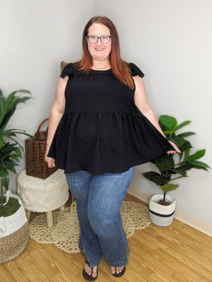 Savannah Swiss Dot Ruffled Tiered Top