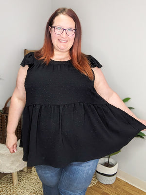 Savannah Swiss Dot Ruffled Tiered Top