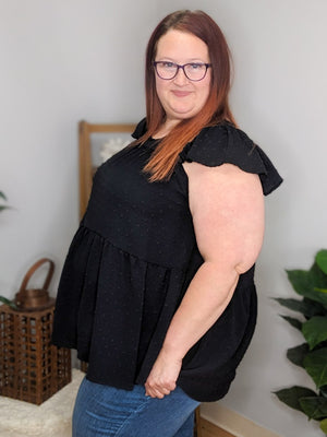 Savannah Swiss Dot Ruffled Tiered Top