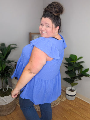 Savannah Swiss Dot Ruffled Tiered Top