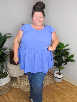 Savannah Swiss Dot Ruffled Tiered Top