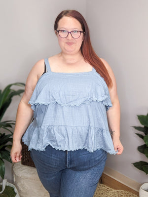 Linen + Lace Tiered Tank