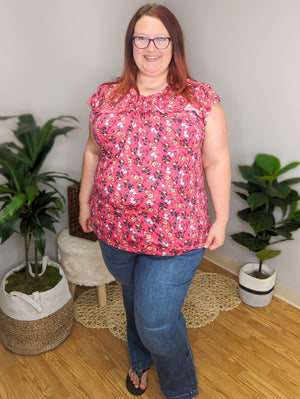 Miss Priss Pink Floral Top