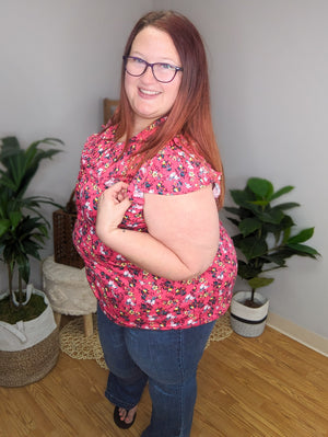 Miss Priss Pink Floral Top
