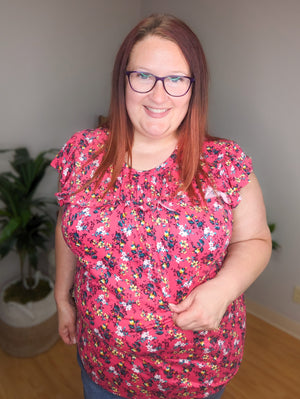 Miss Priss Pink Floral Top