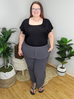 Casual Friday Everyday Flat Front Crop Dress Pant