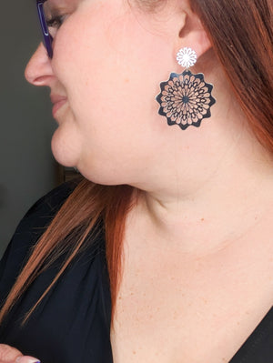 Filigree Flower Drop Earrings