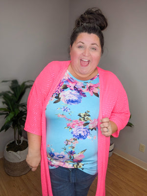 Sheer Stripes MonoChrome Open Kimono