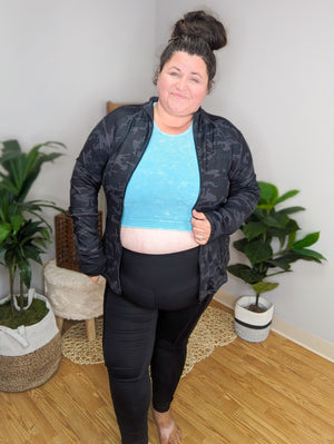 Madeline Mixed Media Black Leggings