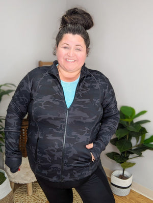 Kaylee Camo Athletic Full Zip Top