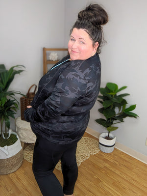 Madeline Mixed Media Black Leggings