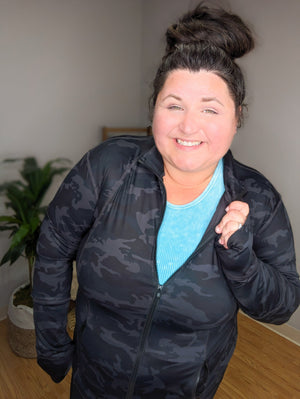 Kaylee Camo Athletic Full Zip Top