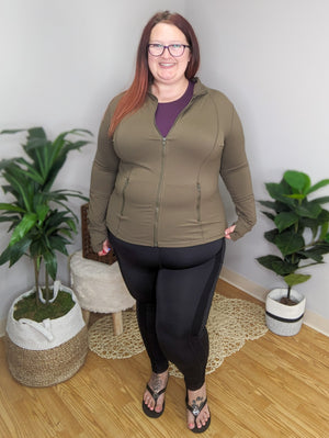 Madeline Mixed Media Black Leggings
