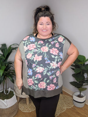Floral Flow Side Slit Boxy Top