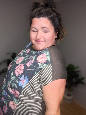 Floral Flow Side Slit Boxy Top