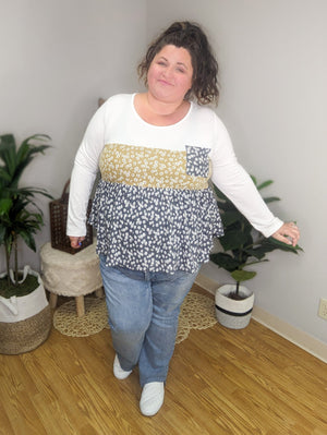 Josephine Floral Blocked Shaping Top
