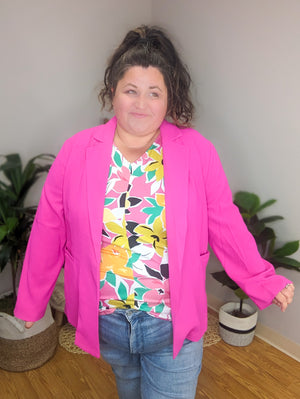 Boardroom Badass Hot Pink Blazer