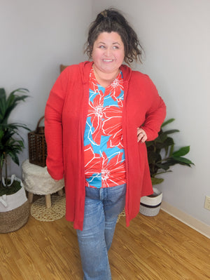 Everyday Wear Hooded Waffle Cardigan