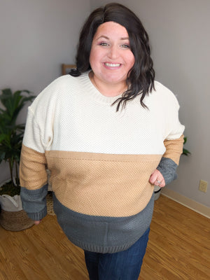 Nora Neutrals Colorblock Sweater