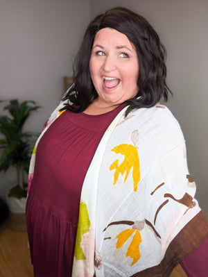 Farah Fall WaterColor Floral Kimono
