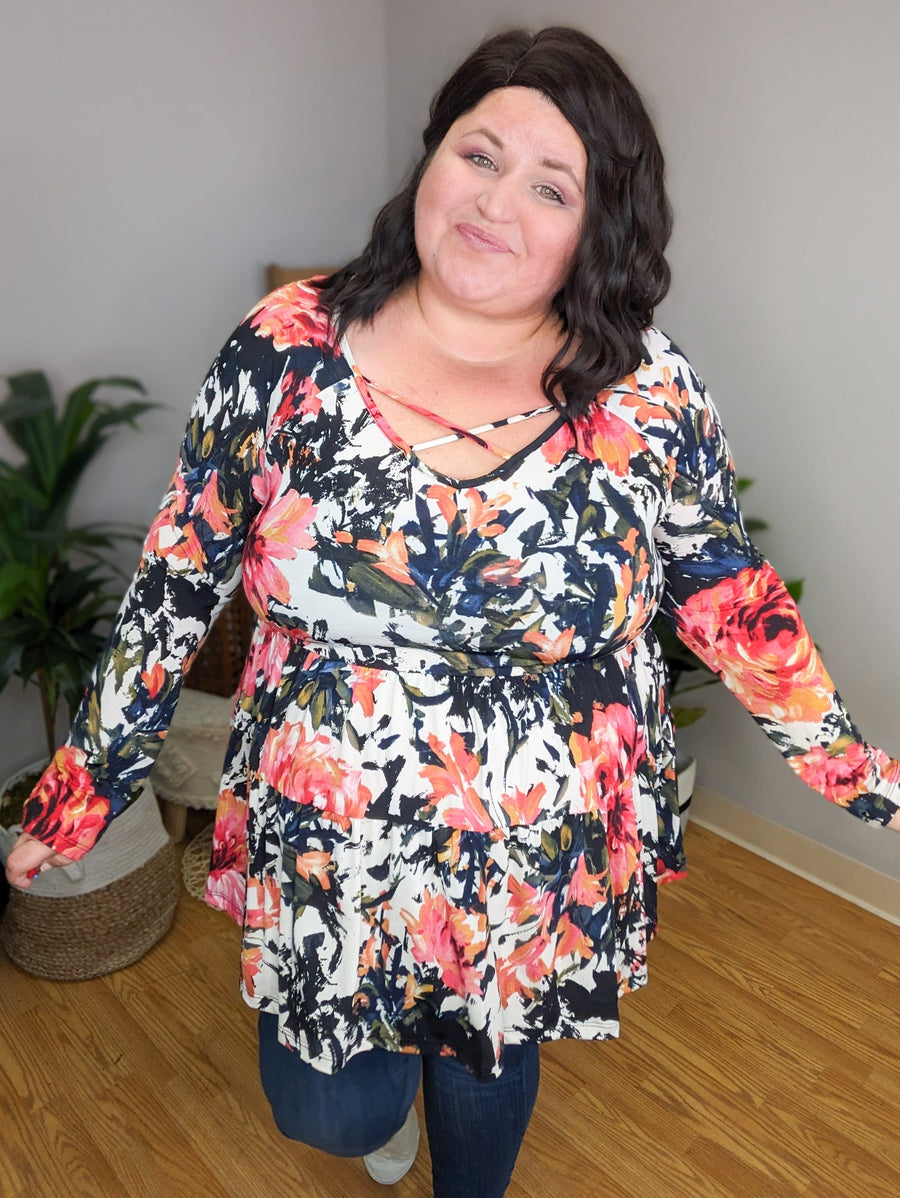 Bella Bold Floral Strappy Top (2 colors)