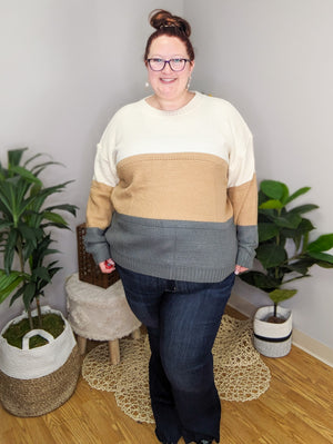 Nora Neutrals Colorblock Sweater