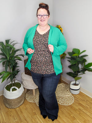 Darla Black Ditsy Floral Dolman