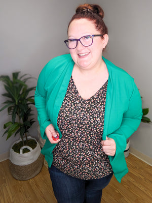 Talullah Solid Blazer in Kelly Green