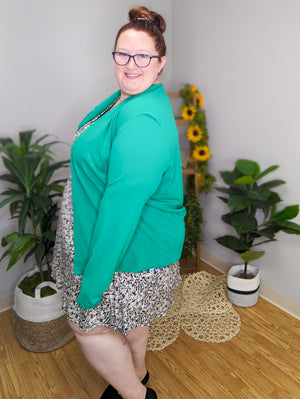 Talullah Solid Blazer in Kelly Green