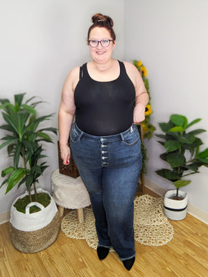 Judy Blue Button Fly Wide Leg Jeans