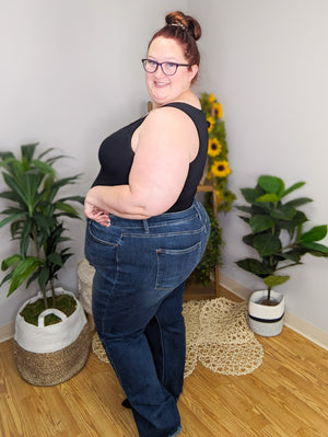 Judy Blue Button Fly Wide Leg Jeans