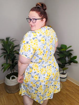 I've Got Sunshine Yellow Floral Dress