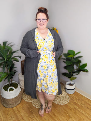 Everyday Wear Hooded Waffle Cardigan