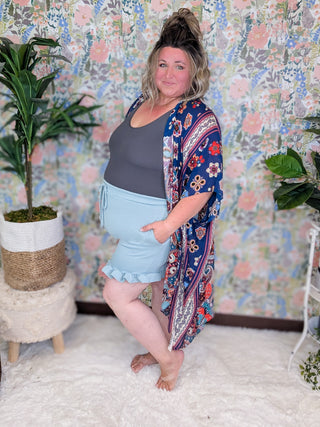 SALE- Theo Ribbed Shorts w/Ruffle Bottom Accent***-10- Bottoms Non-Denim-HEIMISH-Styled by Stacked - A Plus Size Women's Boutique in Lakeville, MN