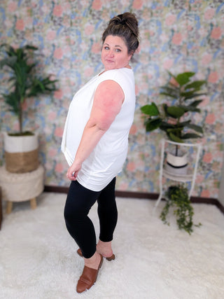 Andrea Ivory Tunic Tank w/Knot Detail-1- ShortSlv/Slvless Tops-HAPTICS-Styled by Stacked - A Plus Size Women's Boutique in Lakeville, MN