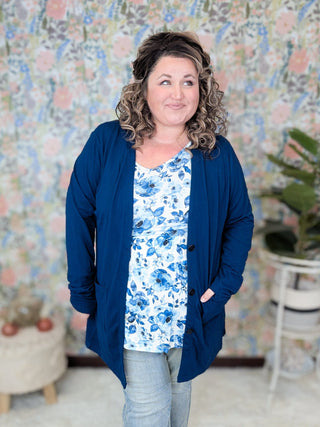 Cori Classic Cardigan w/Oversized Buttons (2 Colors)-4- Overlayer Tops-MICHELLE MAE-Styled by Stacked - A Plus Size Women's Boutique in Lakeville, MN