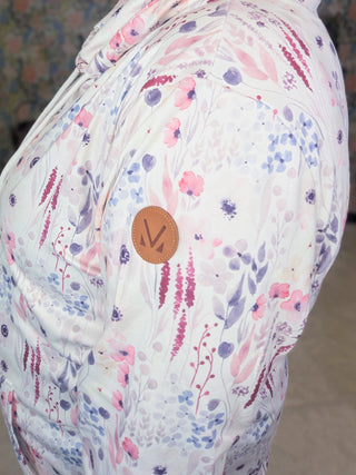 PHC Cloud Funnel Neck Pullover in Pinky Wildflower Garden-3- Hooded Tops-MICHELLE MAE-Styled by Stacked - A Plus Size Women's Boutique in Lakeville, MN