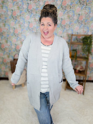 Layla Sweater Cardigan in Light Gray-4- Overlayer Tops-MICHELLE MAE-Styled by Stacked - A Plus Size Women's Boutique in Lakeville, MN
