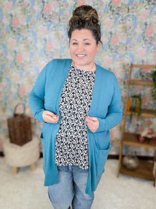 Kylee Tissue Weight Cardigan w/Pockets-7- Year Round Basic Tops-zenana-Styled by Stacked - A Plus Size Women's Boutique in Lakeville, MN