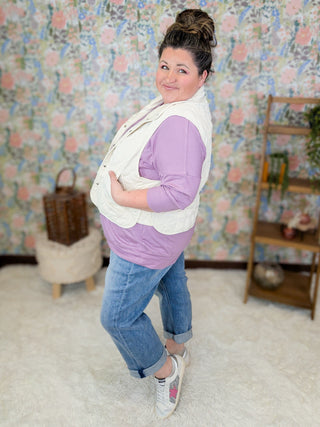 4- Overlayer Tops Kacey Quilted Lightweight Vest w/Snaps plus size clothing