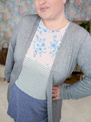 Anita Strappy Detail Tank in Floral + Stripe Colorblock (3 Colors)-1- ShortSlv/Slvless Tops-LOVELY MELODY-Styled by Stacked - A Plus Size Women's Boutique in Lakeville, MN