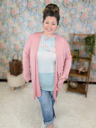 Anita Strappy Detail Tank in Floral + Stripe Colorblock (3 Colors)-1- ShortSlv/Slvless Tops-LOVELY MELODY-Styled by Stacked - A Plus Size Women's Boutique in Lakeville, MN