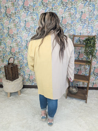 Lonnie Colorblock Blazer (2 Colors)-4- Overlayer Tops-Davi and Dani-Styled by Stacked - A Plus Size Women's Boutique in Lakeville, MN