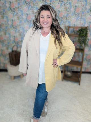 Lonnie Colorblock Blazer (2 Colors)-4- Overlayer Tops-Davi and Dani-Styled by Stacked - A Plus Size Women's Boutique in Lakeville, MN