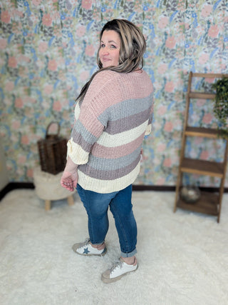 Leigh Ribbon Yarn Colorblock Sweater-2- Long Sleeve Tops-Davi and Dani-Styled by Stacked - A Plus Size Women's Boutique in Lakeville, MN