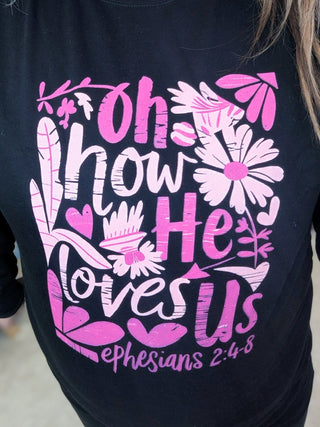 6- Graphic Tops How He Loves Us Crewneck Pullover *DEAL* plus size clothing