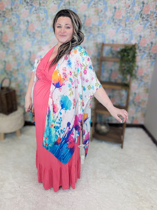 Leia Wildflower Splash Kimono-4- Overlayer Tops-Urbanista-Styled by Stacked - A Plus Size Women's Boutique in Lakeville, MN